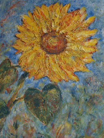 Sonnenblume Gemälde Bild Acrylfarbe auf Leinwand Susanne Hagemann